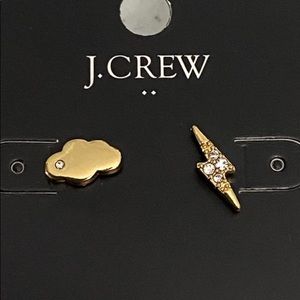 Cloud and bolt mismatched stud earrings